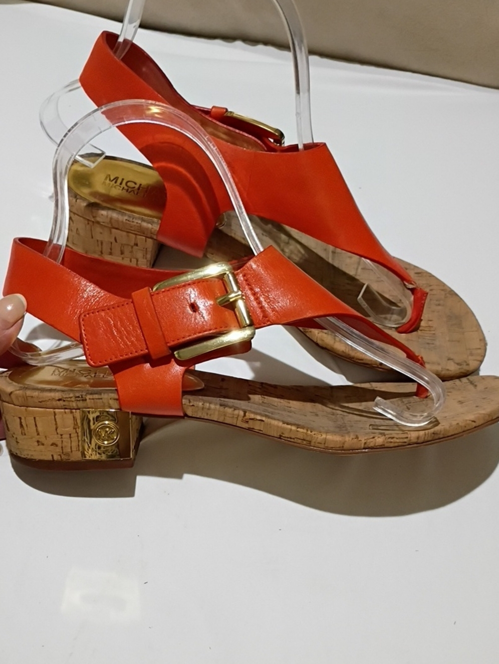 Michael Kors Coral Strap Leather Low Block Heel Sandals - Picture 2 of 10